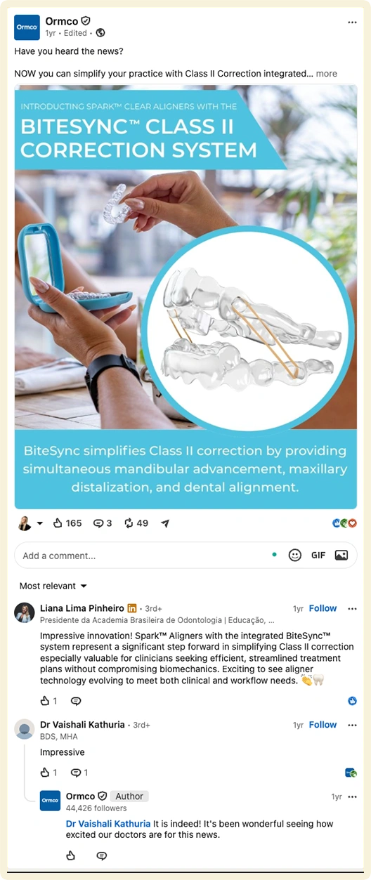 BiteSync 2 - LI shows engagement